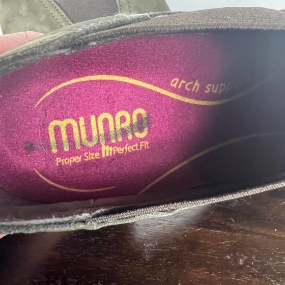 MUNRO JESSIE HEELED NUBUCK LEATHER BOOTIES HERB GREEN SIZE 6M NEW WITHOUT BOX - Picture 10 of 12